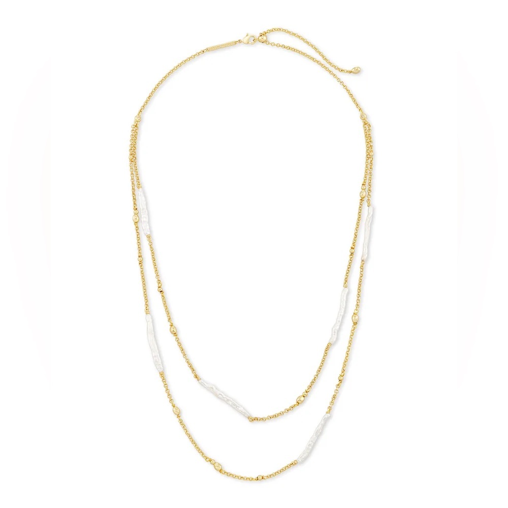 Kendra Scott Eileen Gold Multi Strand Necklace in White Pearl